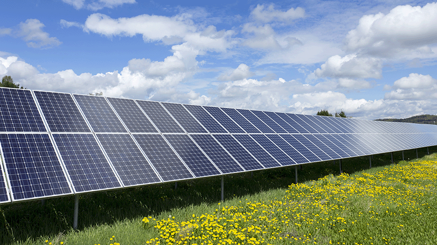 Solar panels at bournemouth water site